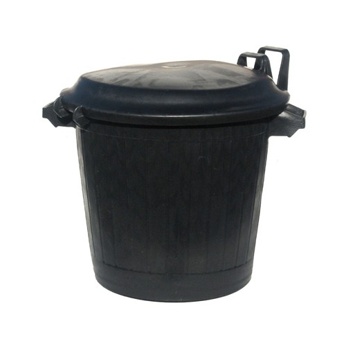 Poubelle 50 litres - Avec couvercle - Collecteur de déchets - Noir