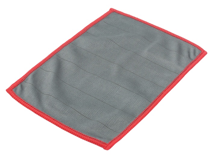 Lavette microfibre carbone liseré rouge